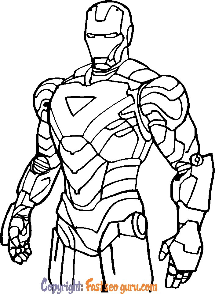 superhero iron man coloring pages print